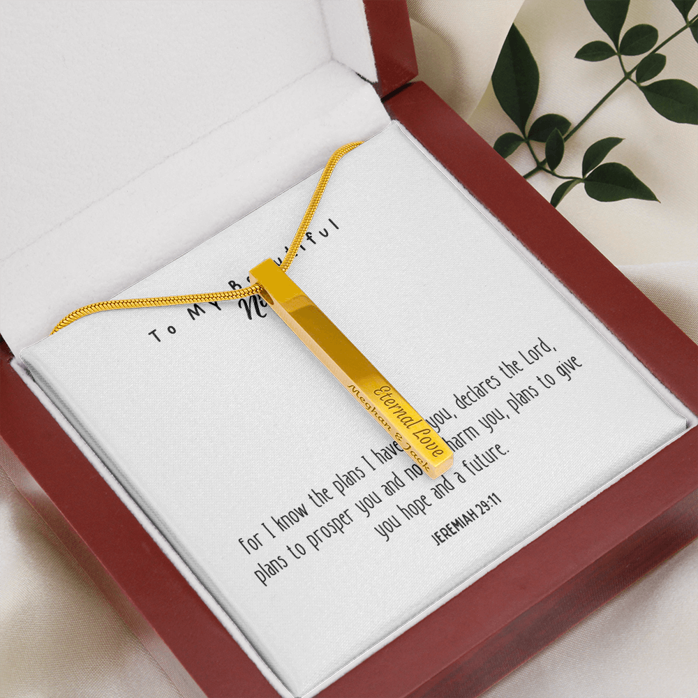 For I Know The Plans I Have For You Vertical Stick Necklace