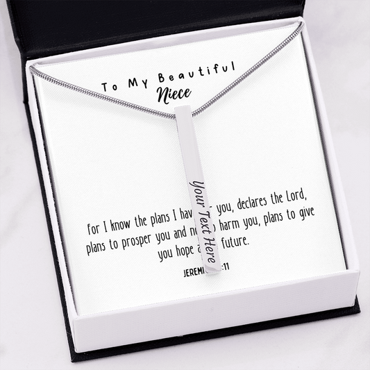 For I Know The Plans I Have For You Vertical Stick Necklace