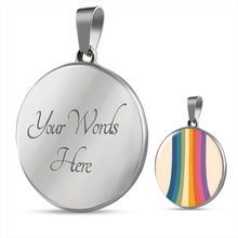 Load image into Gallery viewer, Natania I Am Me 70&#39;s Stripes Round Pendant Luxury Necklace