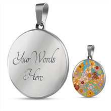 Load image into Gallery viewer, Natania 70&#39;s Inspired Floral Circle Pendant Necklace