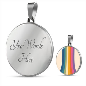 Natania I Am Me 70's Stripes Round Pendant Luxury Necklace