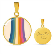 Load image into Gallery viewer, Natania I Am Me 70&#39;s Stripes Round Pendant Luxury Necklace