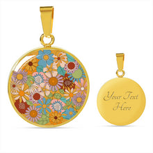 Load image into Gallery viewer, Natania 70&#39;s Inspired Floral Circle Pendant Necklace