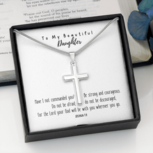 Load image into Gallery viewer, Be Strong And Courageous - Personalised Cross Necklace