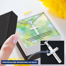 Load image into Gallery viewer, Be Strong And Courageous Personalized Cross Necklace