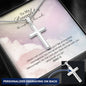 Be Strong And Courageous Personalised Cross Necklace