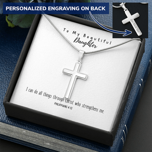 I Can Do All Things - Personalized Cross Necklace
