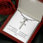 Be Strong And Courageous - Personalised Cross Necklace