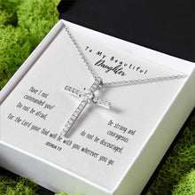 Load image into Gallery viewer, Cubic Zirconia Cross Necklace | Have I Not Commanded You