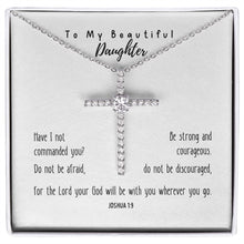 Load image into Gallery viewer, Cubic Zirconia Cross Necklace | Have I Not Commanded You
