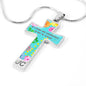 Be Strong And Courageous Cross Pendant Luxury Necklace