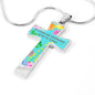 Be Strong And Courageous Cross Pendant Luxury Necklace