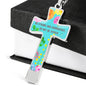 Be Strong And Courageous Cross Pendant Luxury Necklace
