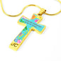 Be Strong And Courageous Cross Pendant Luxury Necklace