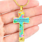 Be Strong And Courageous Cross Pendant Luxury Necklace