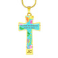 Be Strong And Courageous Cross Pendant Luxury Necklace