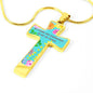 Be Strong And Courageous Cross Pendant Luxury Necklace