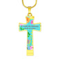 Be Strong And Courageous Cross Pendant Luxury Necklace