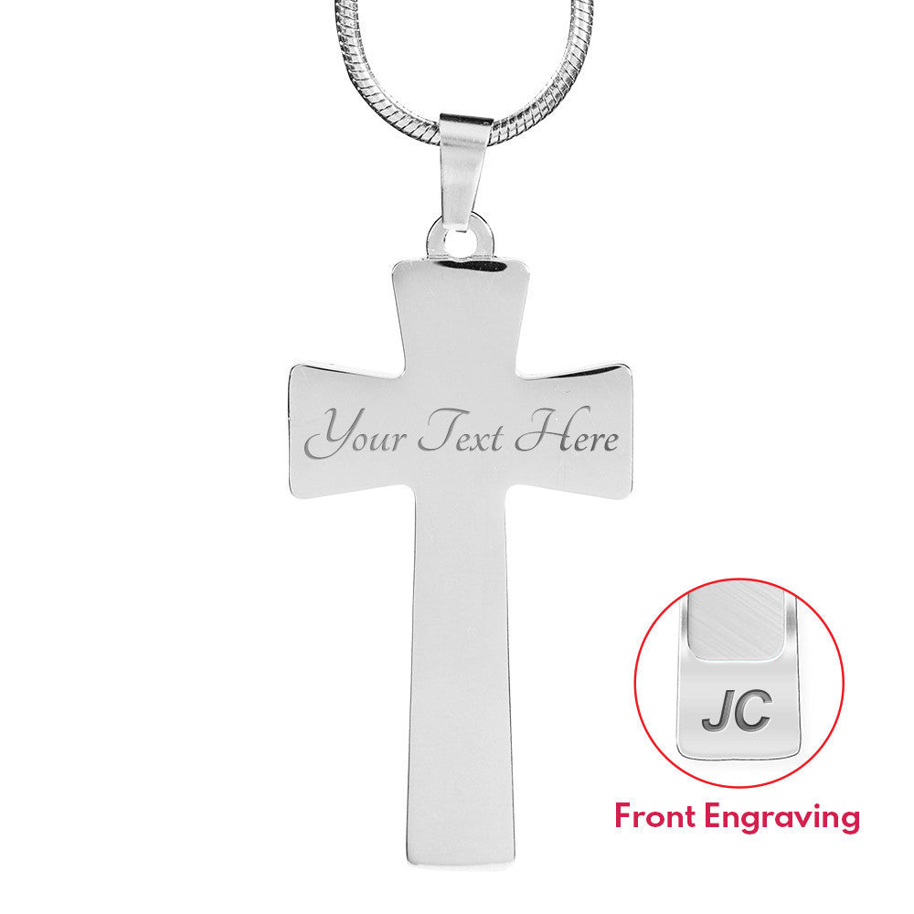 Be Strong And Courageous Cross Pendant Luxury Necklace