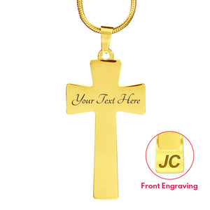 Be Strong And Courageous Cross Pendant Luxury Necklace