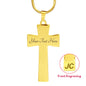 Be Strong And Courageous Cross Pendant Luxury Necklace