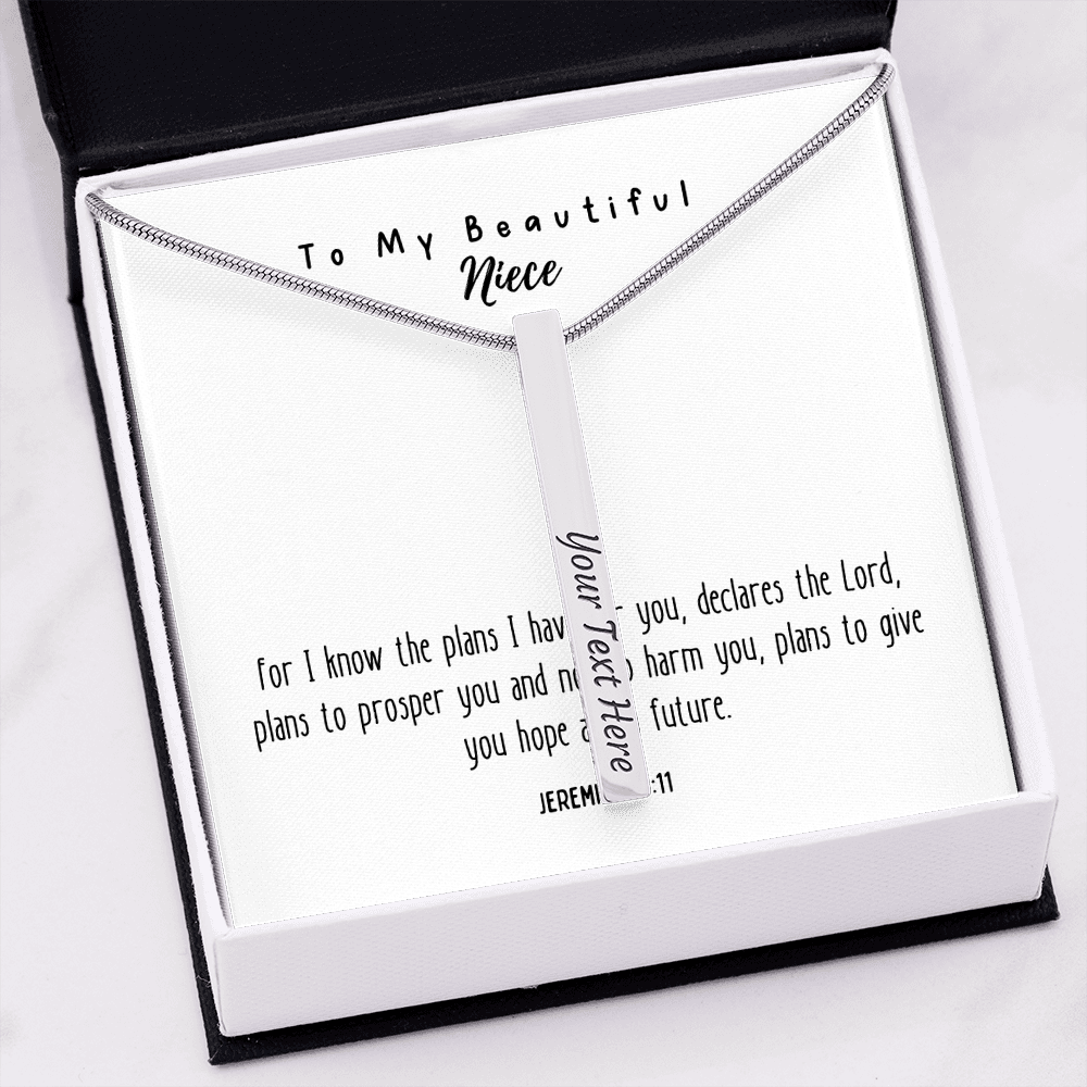 For I Know The Plans I Have For You Vertical Stick Necklace