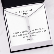 Load image into Gallery viewer, For I Know The Plans I Have For You Vertical Stick Necklace