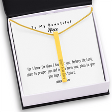 Load image into Gallery viewer, For I Know The Plans I Have For You Vertical Stick Necklace