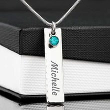 Load image into Gallery viewer, Be Strong And Courageous - Birthstone Name Necklace