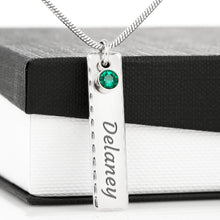 Load image into Gallery viewer, Be Strong And Courageous - Birthstone Name Necklace
