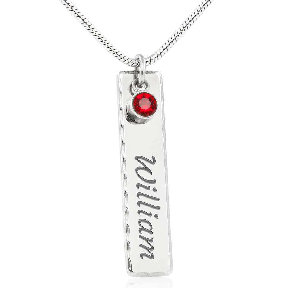 Be Strong And Courageous - Birthstone Name Necklace